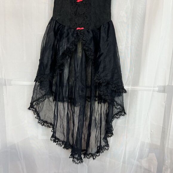 vintage 100% nylon tiered lace chemise slip dress steampunk gothic coquette - Picture 4 of 11